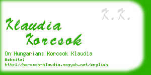 klaudia korcsok business card